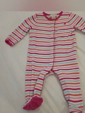 Kate Spade New York Baby 6 M Pink Blue Stripe Bodysuit